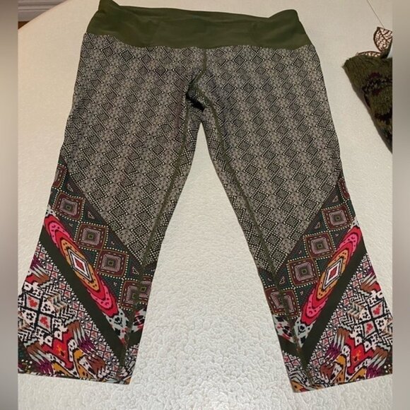 prAna Womens Rai Swim Tights Printed Capri Leggings Sz L - Picture 5 of 10